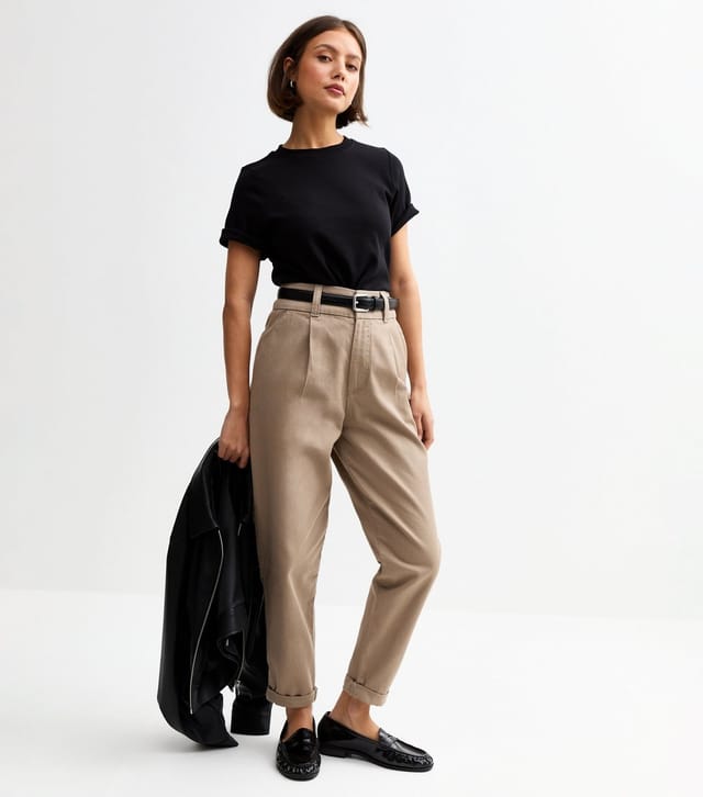 New Look Women's Mink Belted Tapered Trousers New Look - 2