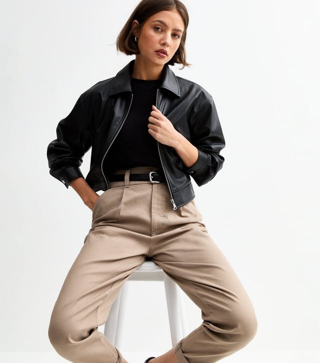 New Look Women's Mink Belted Tapered Trousers New Look - 3