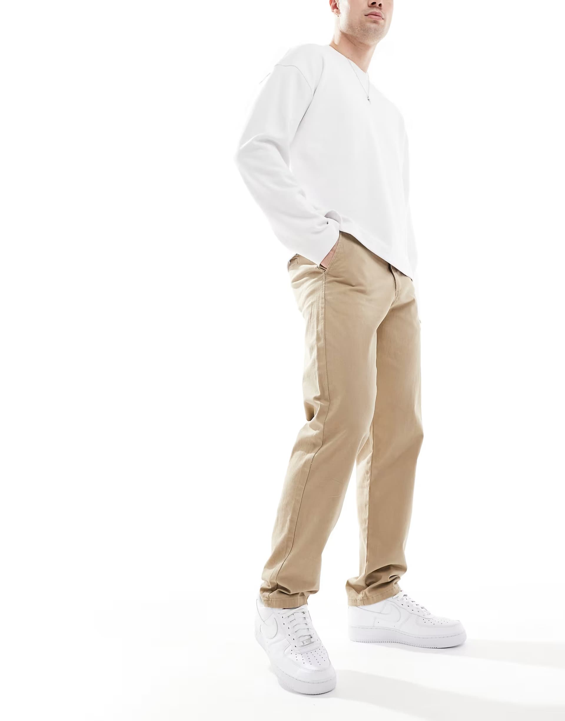 ASOS JJ Rebel loose fit chino in beige