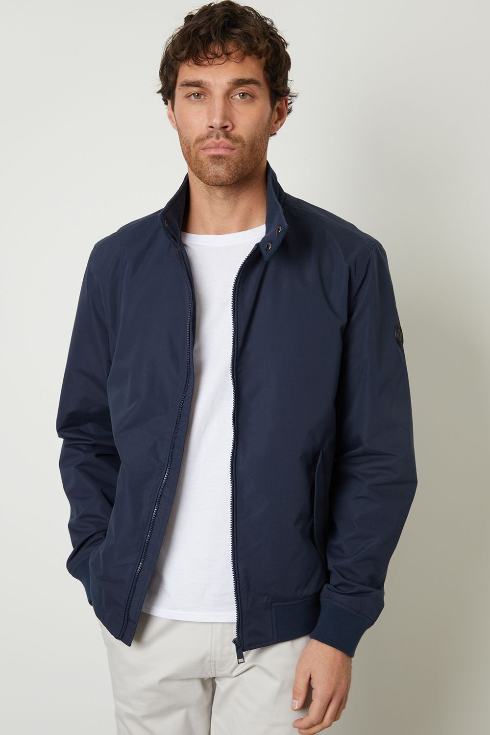 Threadbare Threadbare Men's Zip Up Harrington Style Jacket in Navy - 2