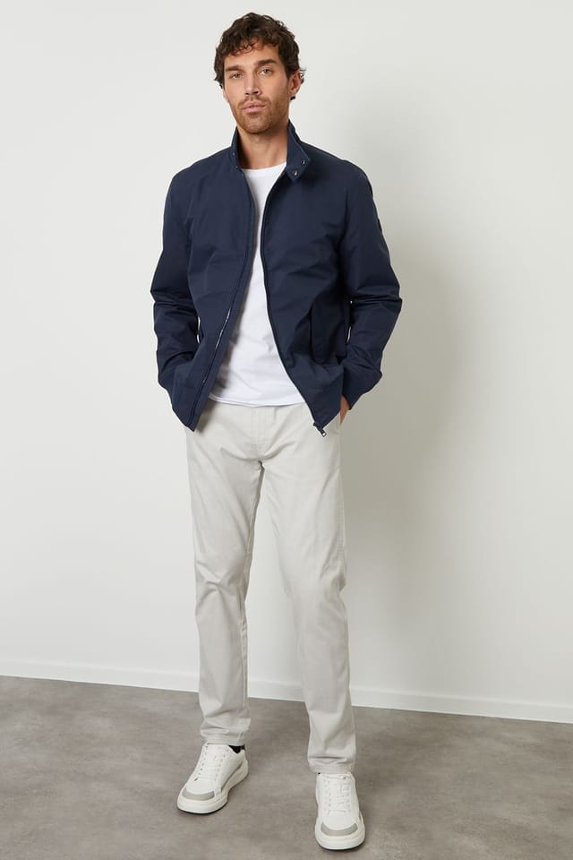 Threadbare Threadbare Men's Zip Up Harrington Style Jacket in Navy - 3