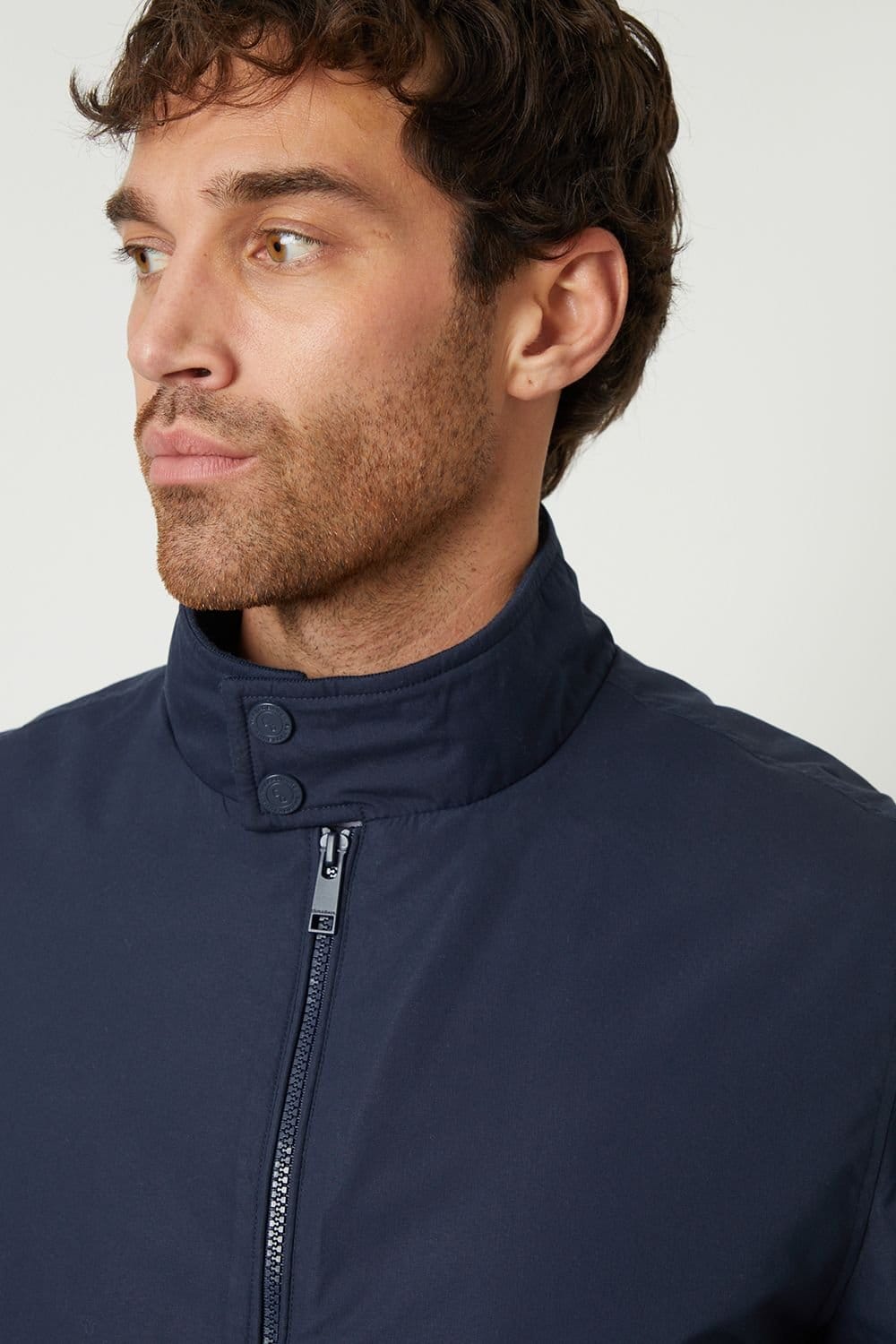 Threadbare Threadbare Men's Zip Up Harrington Style Jacket in Navy - 4