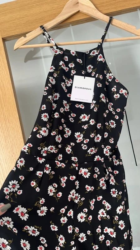Glamorous Black Floral Jumpsuit