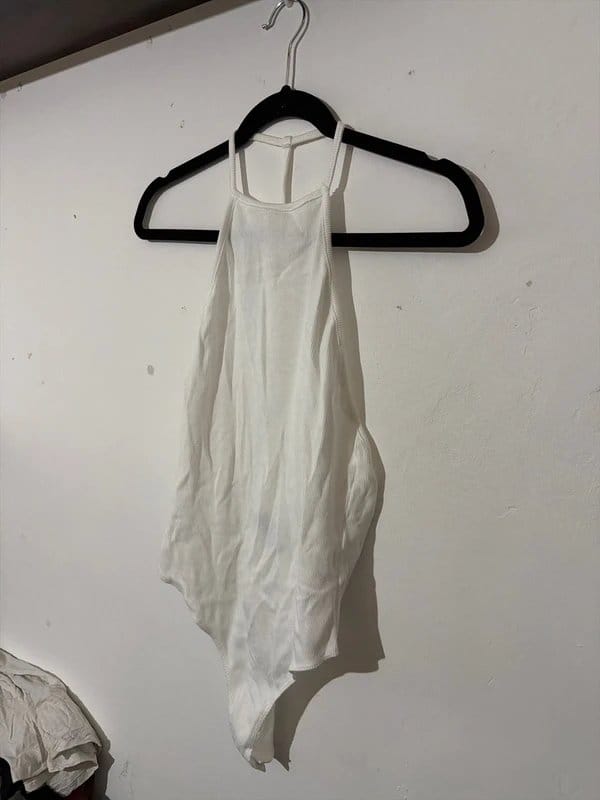 ASOS Design White Ruched Backless Bodysuit