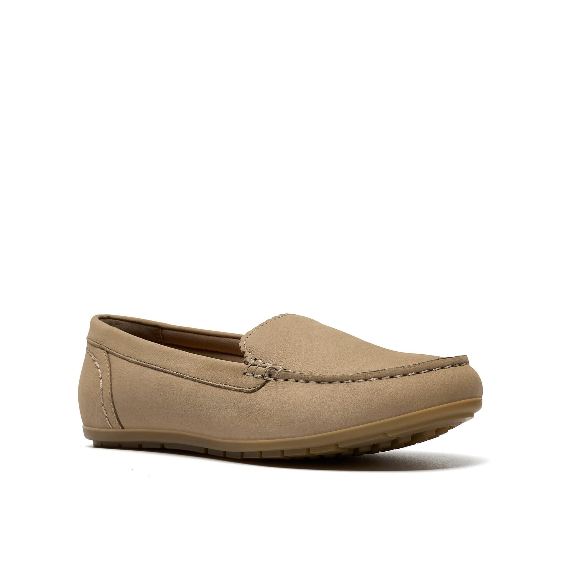 Clarks Clarks Women's Elliotte Step Taupe Nubuck Loafers, Slip Ons, Moccasins in Beige - 4
