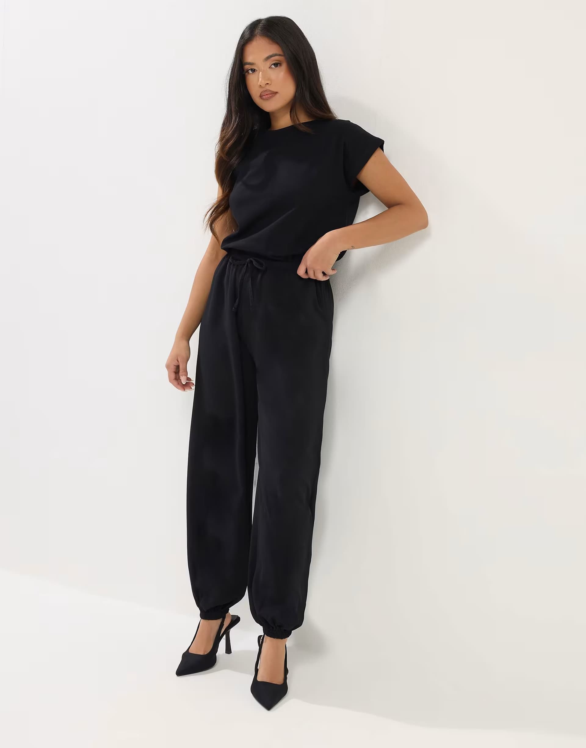ASOS PixieGirl Petite crepe balloon trousers in black