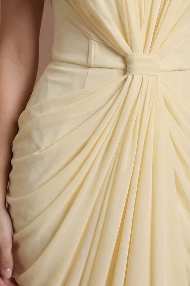 Coast Coast Women's Corset Detail Contour Collective Bridesmaid Dress in Lemon - 2