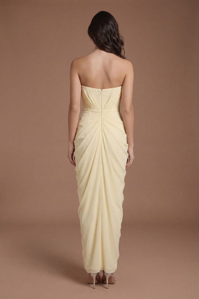 Coast Coast Women's Corset Detail Contour Collective Bridesmaid Dress in Lemon - 3