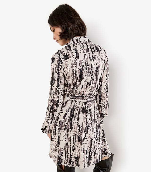 Apricot Women's Stone Tie Dye Print Mini Shirt Dress Apricot New Look - 3