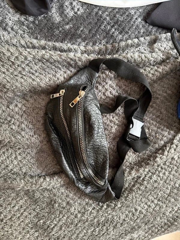 New Look New look black leather look bum bag