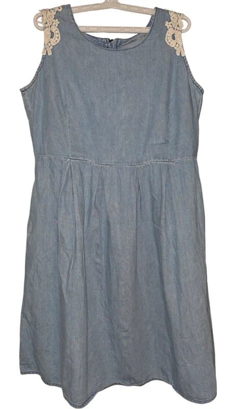 ASOS Blue Denim Pinafore Dress Size 20