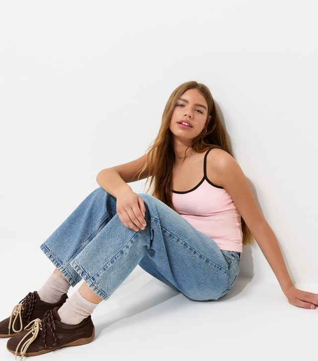 New Look Girls' Light Pink Jersey Scoop Neck Cami Top New Look - 2