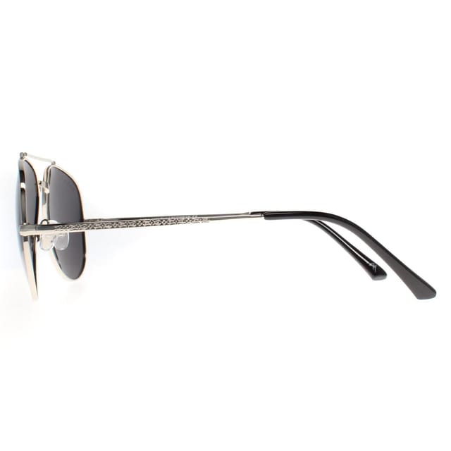 montana montana Men's Aviator Shiny Silver Smoke Grey Polarized MP185 - 3