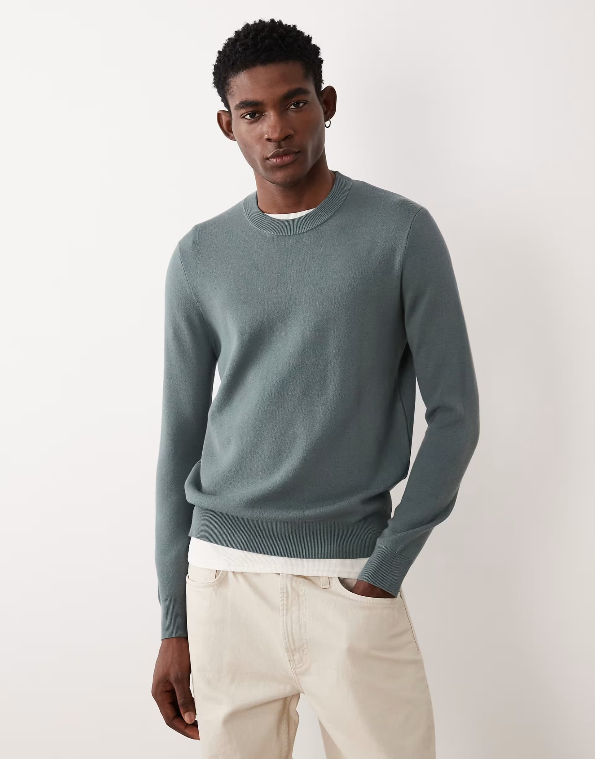 ASOS Mango performance knitted sweater in dusty blue
