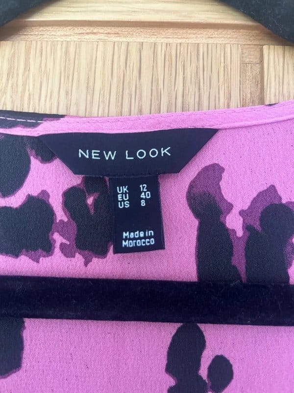 New Look Pink Leopard Print Crew Neck Dress