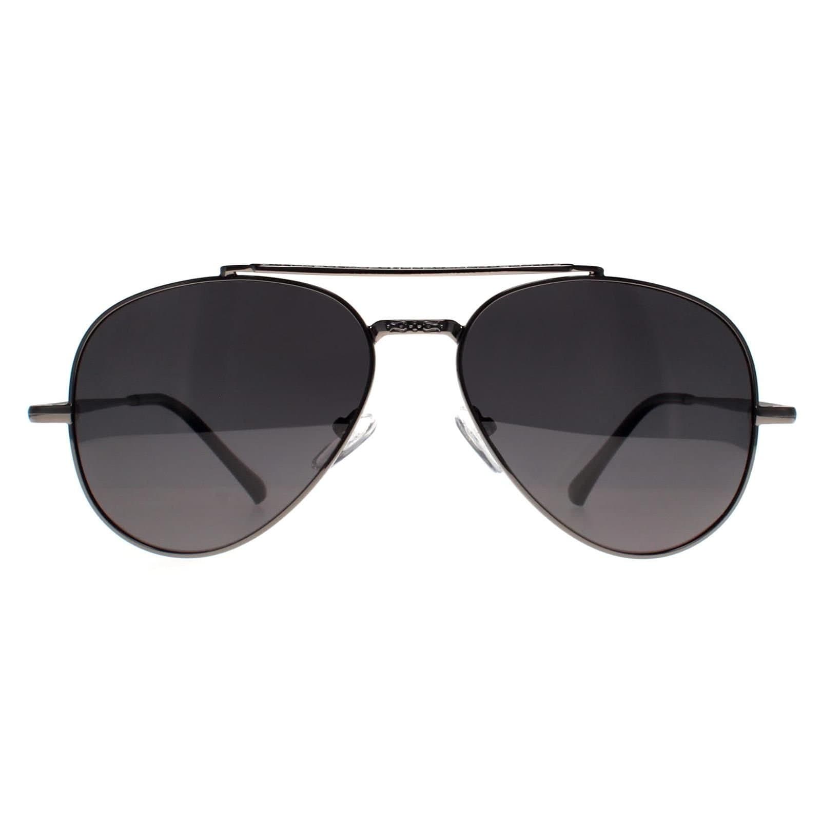 montana montana Men's Aviator Shiny Gunmetal Smoke Grey Polarized MP185