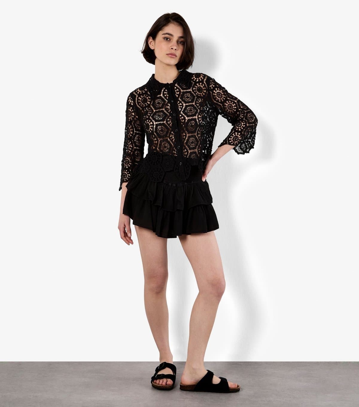 Apricot Women's Black Layered Smock Skirt Apricot New Look