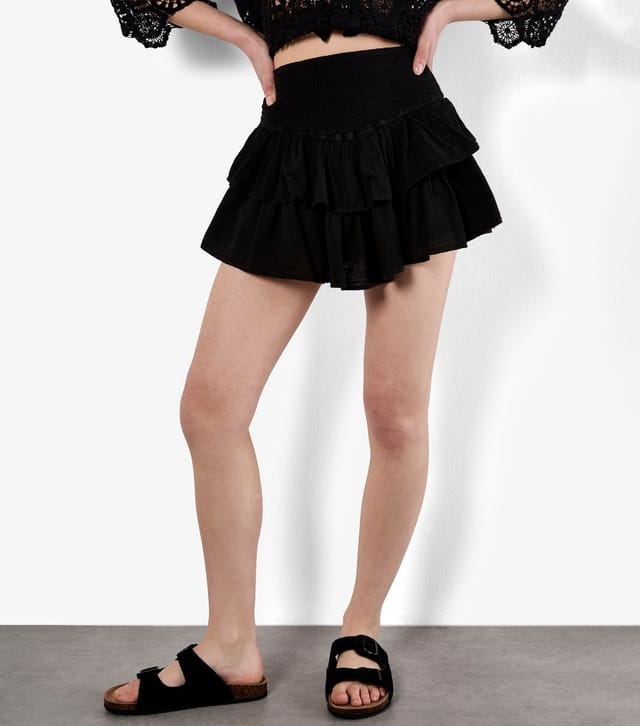 Apricot Women's Black Layered Smock Skirt Apricot New Look - 2