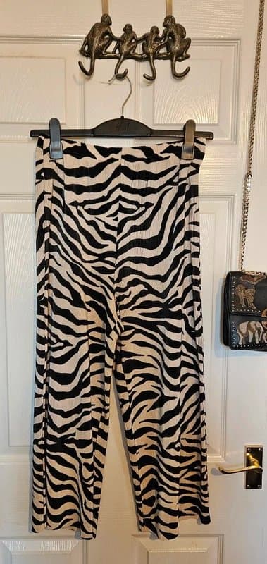 Primark Primark Zebra Print Plisse Culotte Trousers