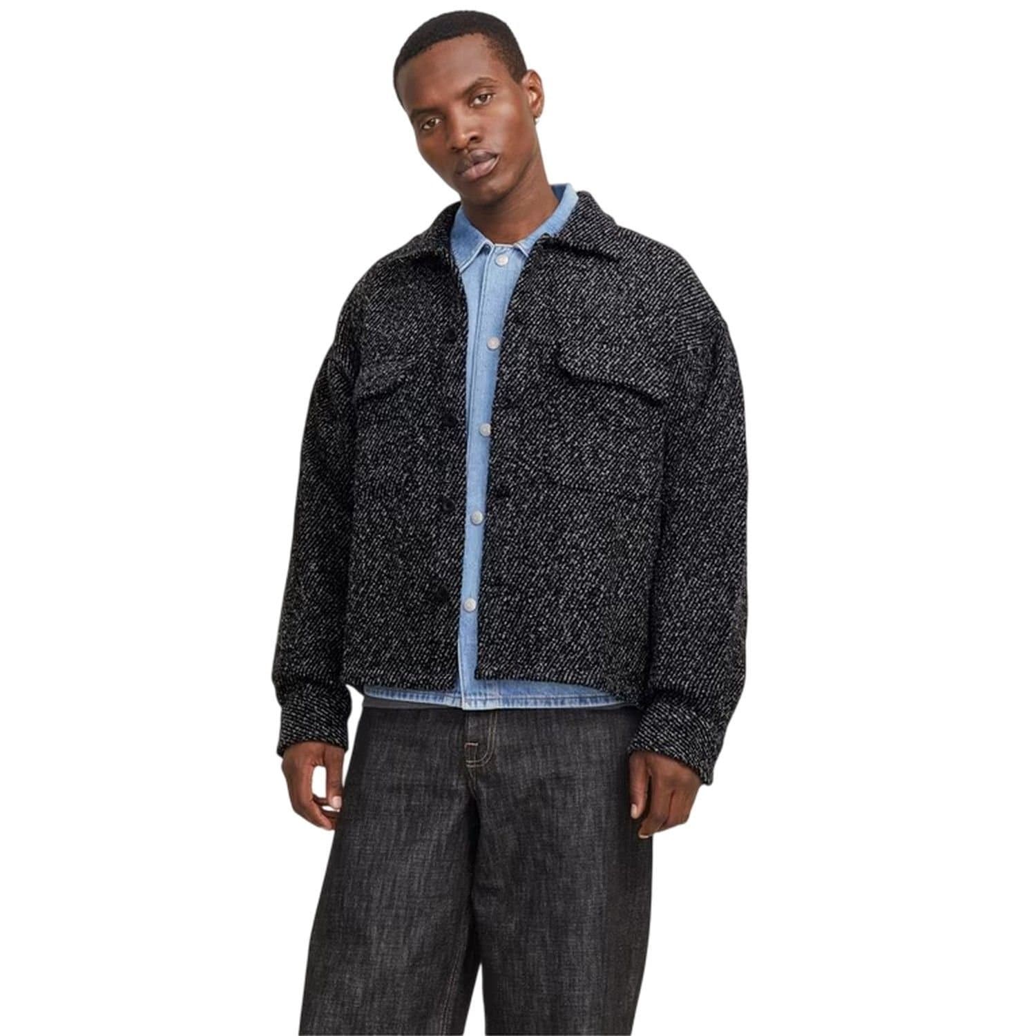 jack & jones Jack & Jones Men's Relaxed Fit Winter Overshirt in Black
