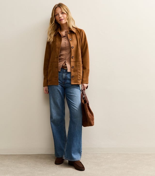 New Look Women's Light Brown Button Through Baby Tee New Look - 3
