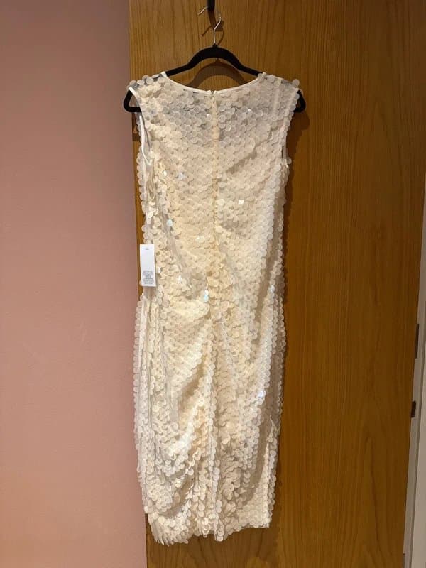 Never Fully Dressed Never Fully Dressed cream white sequin dress 10