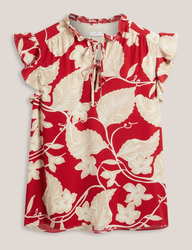 Hobbs London Hobbs London Women's Sadie Tie Neck Blouse in Scarlet - 2