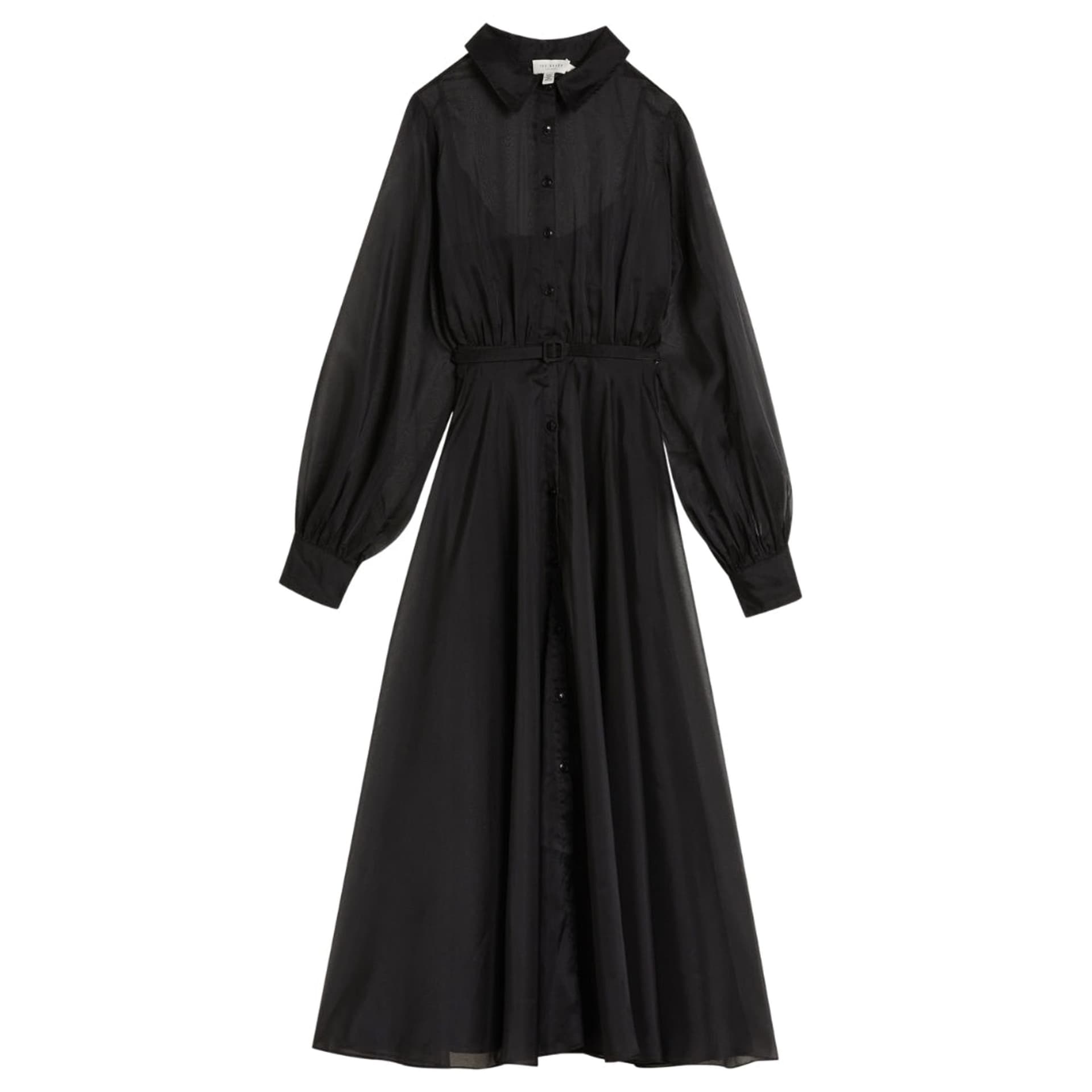 Ted Baker Ted Baker Women's Gibara Long Sleeve Collared Maxi Dress in Black