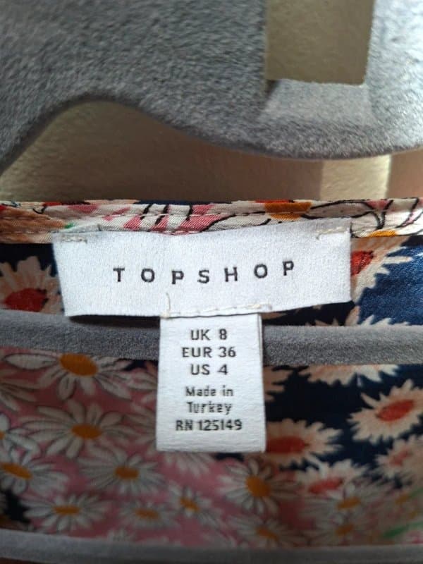 Topshop Floral print tie front blouse Topshop 8 S