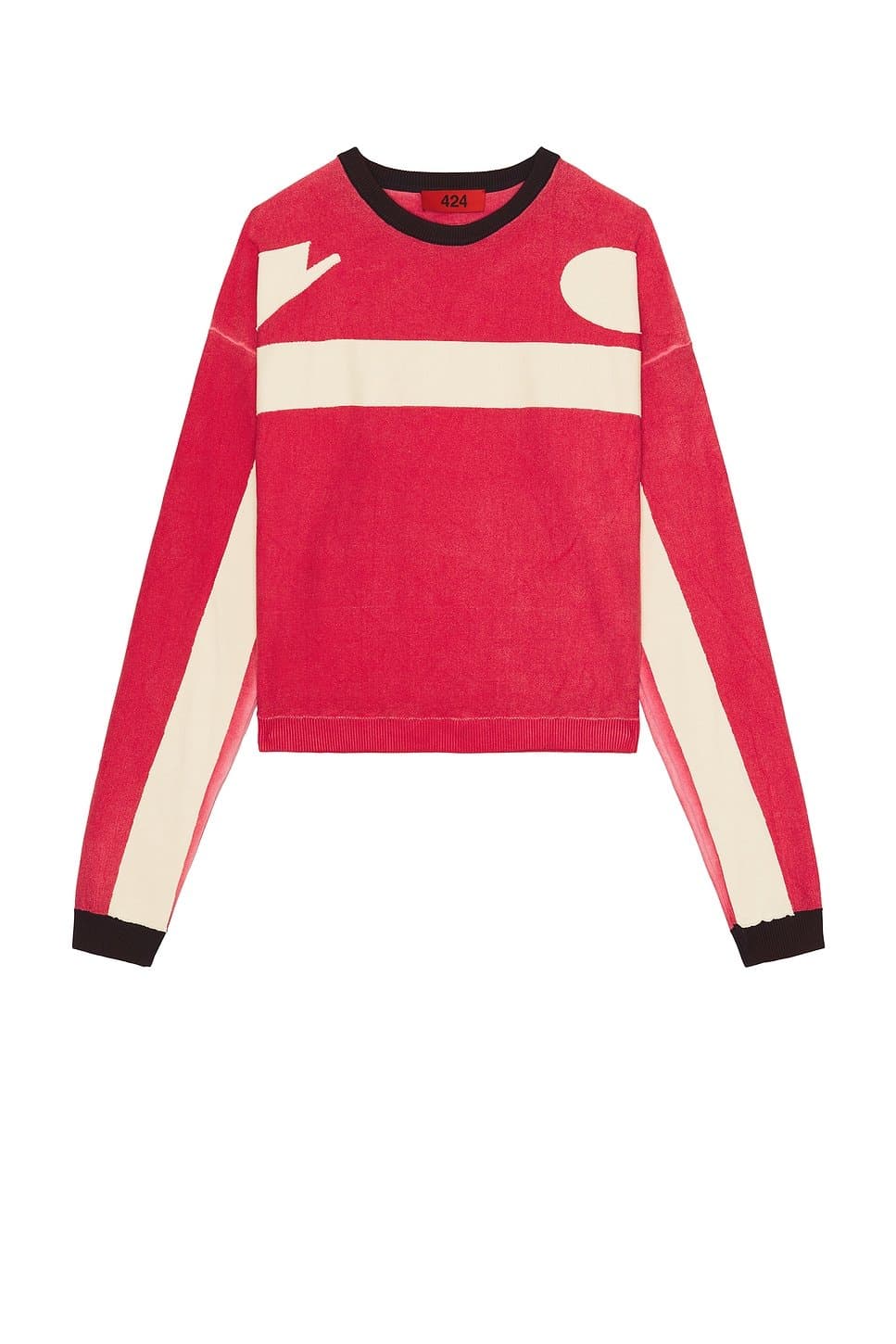 revolve Revolve 424 Red Soccer Knit Jumper in Vintage Dying