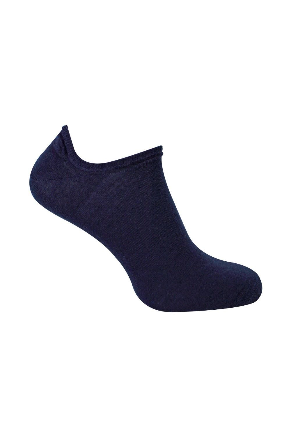 Steven Steven Men's Merino Wool No Show Socks Invisible Low Cut Warm Footsies Socks in Navy - 2