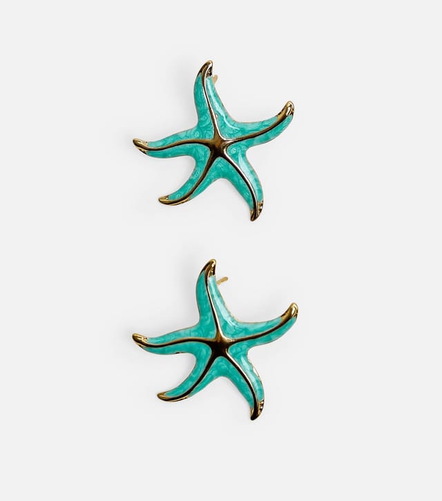 Public Desire Teal Starfish Stud Earrings Public Desire New Look - 2