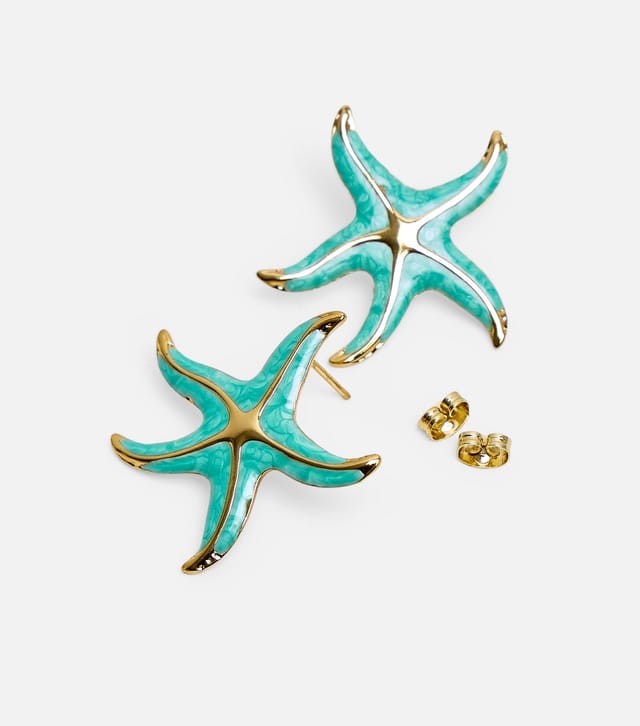 Public Desire Teal Starfish Stud Earrings Public Desire New Look - 3