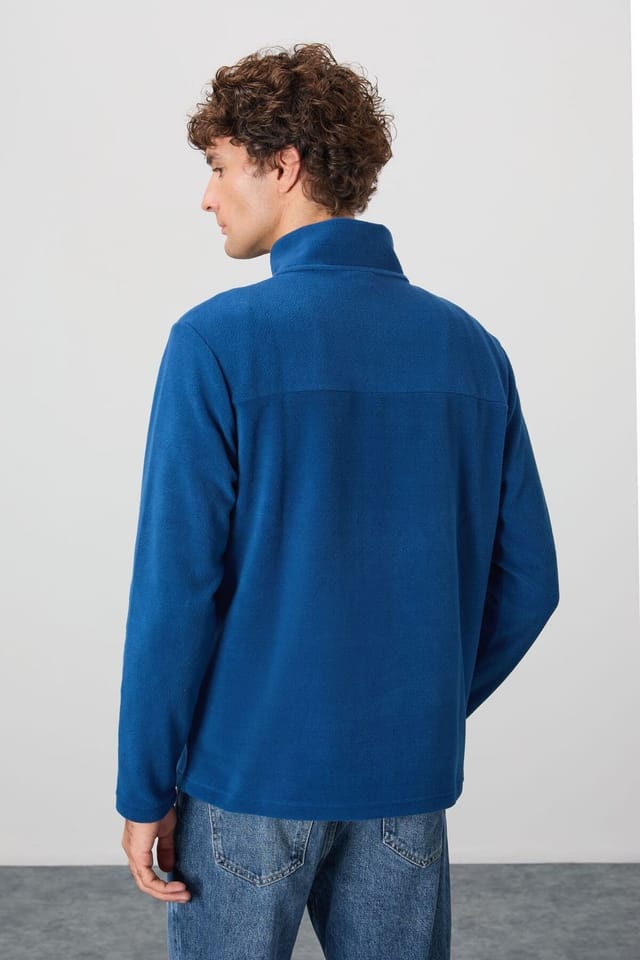 Tommy Life Tommy Life Men's Plush Half-Zip Sweatshirt in Blue - 3