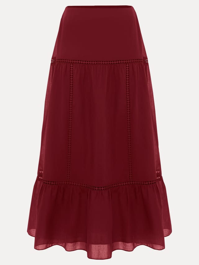 Phase Eight Phase Eight Women's Kyla Trim Detail Maxi Skirt in Wine - 2