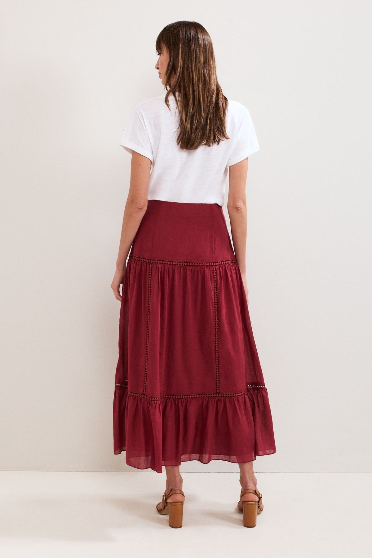 Phase Eight Phase Eight Women's Kyla Trim Detail Maxi Skirt in Wine - 4