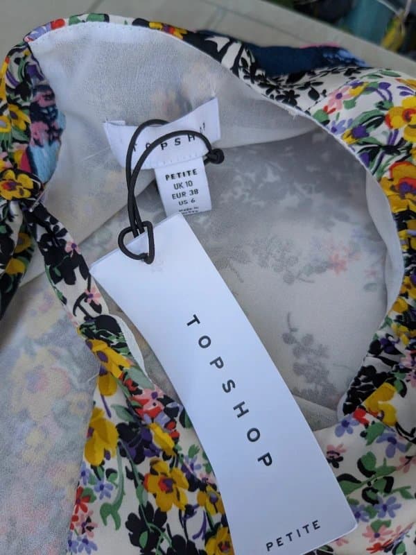 Topshop Topshop size 10 petite long sleeve open backed tea dress