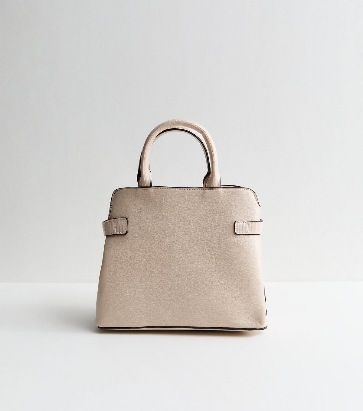 New Look White Faux Leather Gusset Turn Lock Top Handle Bag New Look - 4