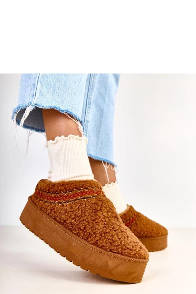 Love Lace Love Lace Women's Low Platform Snow Boots with Warm Lining & Slip Grip Sole in Brown - 3