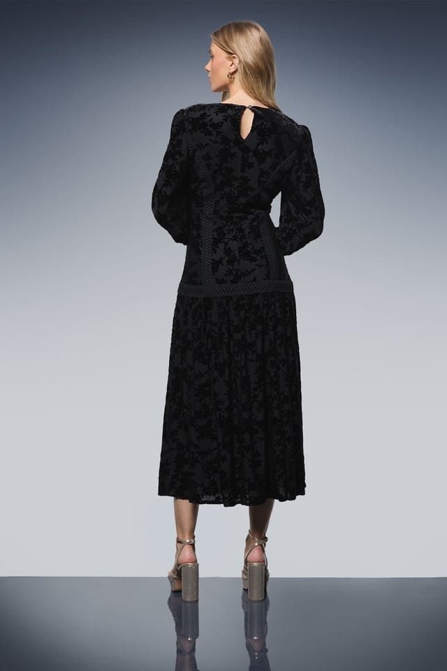 Oasis Oasis Women's Trim Panelled Boho Maxi Dress in Black - 3