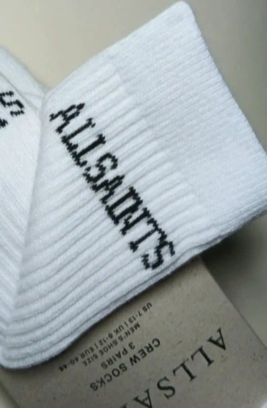 AllSaints Allsaints Mens Underground Socks. RRP £28. 3x Pairs White Cotton Socks. New