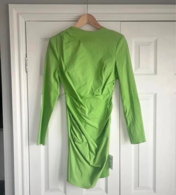 ASOS Design Asos Design Green Open Back Ruched Dress Size 8