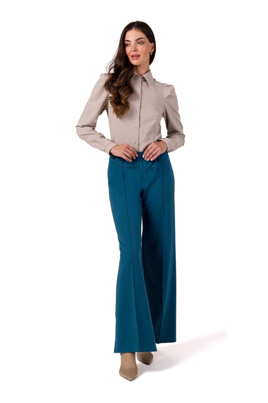 Love Lace Love Lace Women's Soft Cotton Sweatshirt Knit Wide Leg Pants in Blue