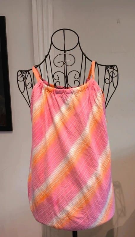 Topshop 90s/Y2K Vintage Topshop Sunset Stripe Elasticated Cotton Cami – Size 8