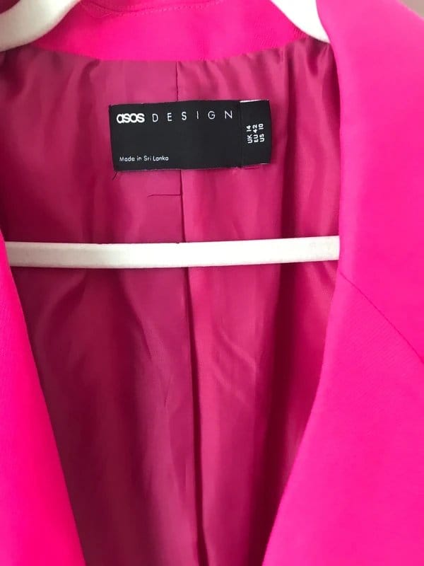 ASOS Design Bright Pink Oversized Boyfriend Jacket
