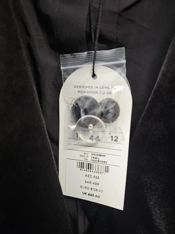 Monsoon Monsoon Valery Velvet Double Breasted Jacket Chocolate Brown Size 16