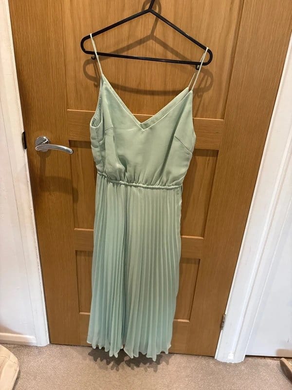 ASOS Mint Chiffon V-Neck Midi Dress