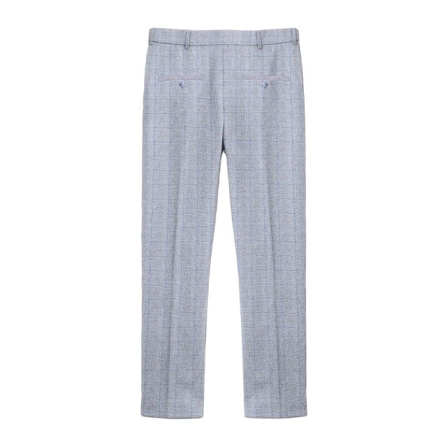 Lambretta Lambretta Men's George Pow Check Suit Trousers in Grey - 2
