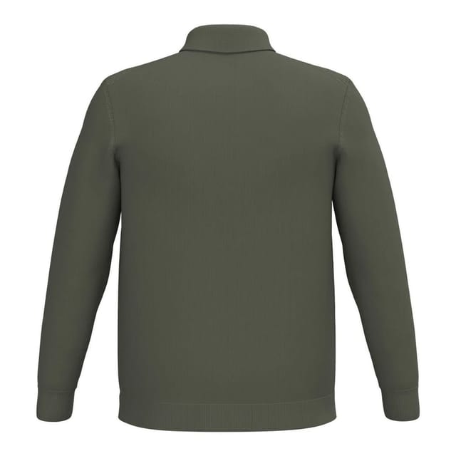 Spasso Spasso Men's Knitted Long-Sleeved Polo Shirt in Khaki - 2