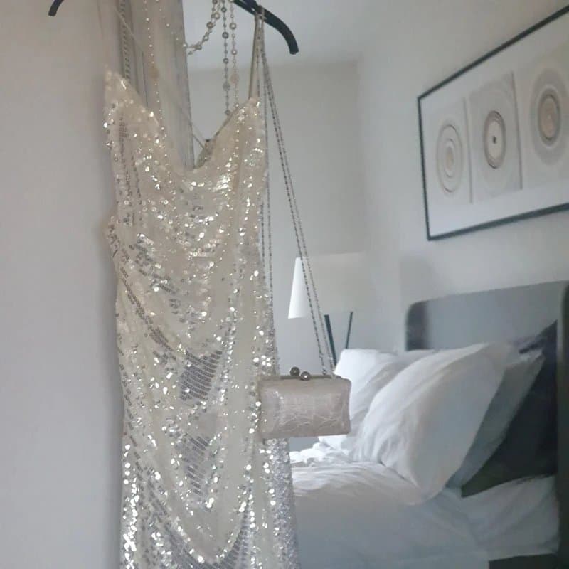 ASOS ASOS white sequin embelished midi dress nwt size 10